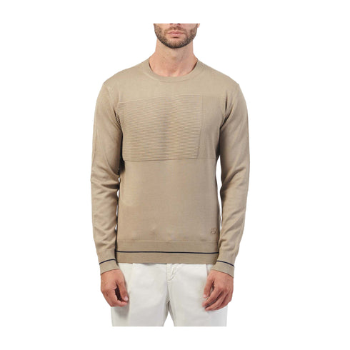 YESZEE Pullover Maglia Uomo lavorazione ottoman Fango - Francavilla Moda